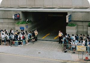 Students boarding transport